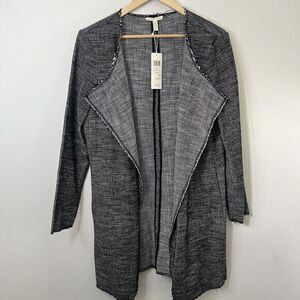 Eileen Fisher Organic Cotton Tweed Jacket XS Women’s Open Front Draped NWT 398